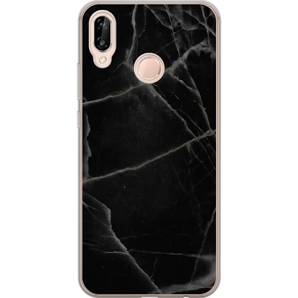 Huawei P20 lite Genomskinligt Skal Svart marmor