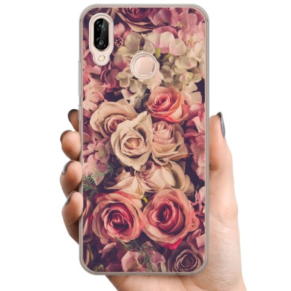 Huawei P20 lite TPU Mobildeksel Blomster