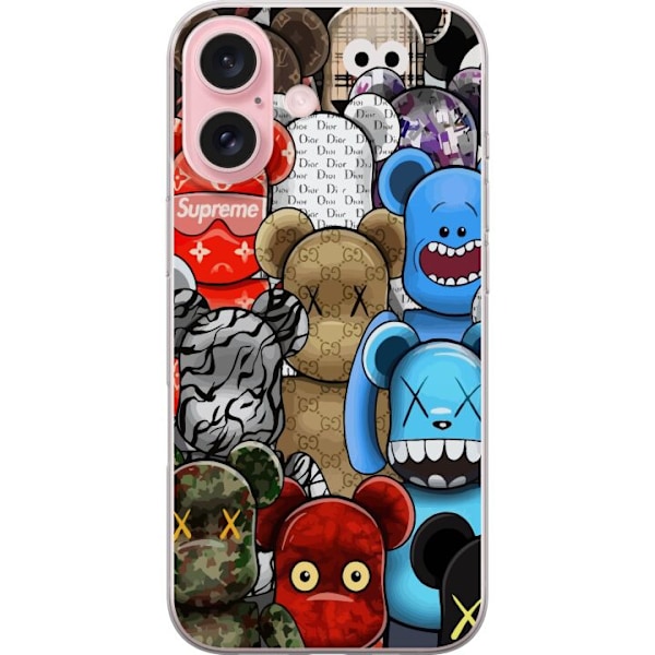 Apple iPhone 16 Läpinäkyvä kuori Teddy