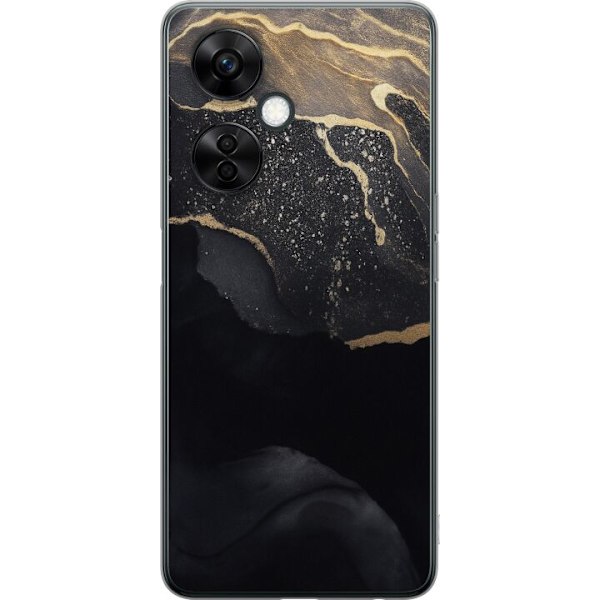 OnePlus Nord CE3 Genomskinligt Skal Svart guld abstrakt