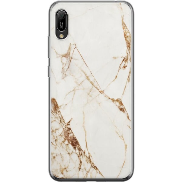 Huawei Y6 Pro (2019) Läpinäkyvä kuori Valkoinen marmori