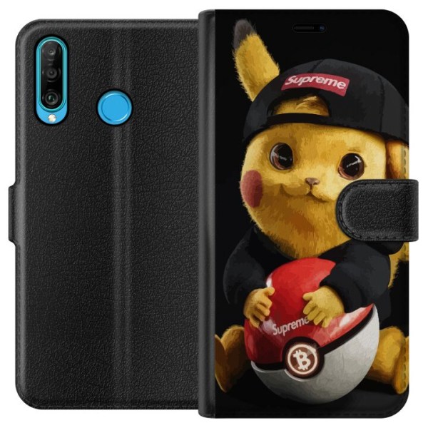 Huawei P30 lite Lompakkokotelo Pikachu Supreme