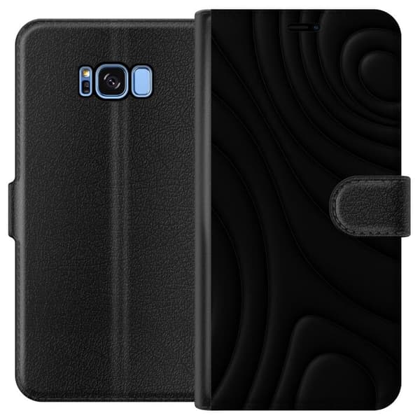 Kompatibelt Plånboksfodral till Samsung Galaxy S8 Black Waves