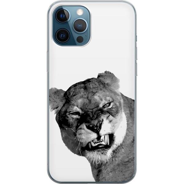 Apple iPhone 12 Pro Gennemsigtig cover Løve Kunstnerisk Dyremotiv Afrikansk Stil Jungle Følelse Grafisk Design Hjemmedekoration Dyr Tema