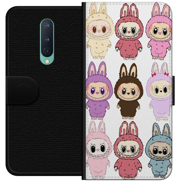 OnePlus 8 Plånboksfodral Labubu Pink Monster – Popkonst med Kawaii-touch