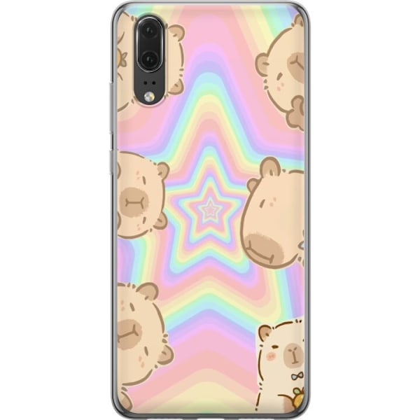 Huawei P20 Läpinäkyvä kuori Kawaii Capybara Galaxy Söpö A