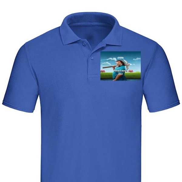 Poloshirt til Voksen | Elegant Poloshirt En Minecraft Film Blå Lille