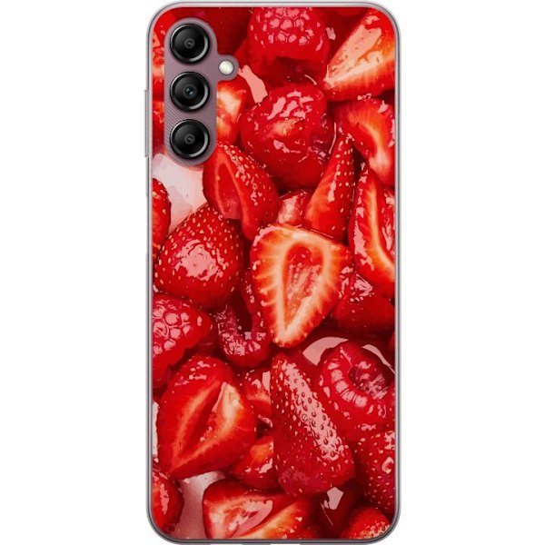 Samsung Galaxy A14 5G Genomskinligt Skal Jordgubbsmönster – sött motiv med sommarkänsla
