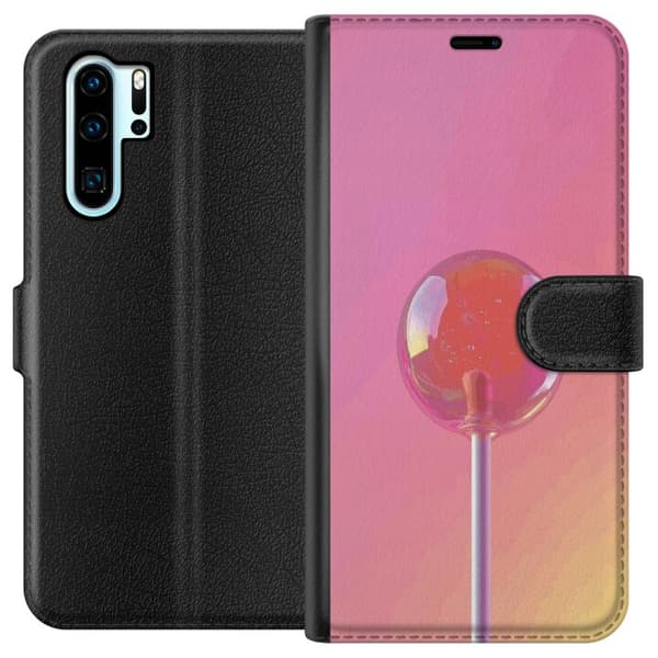 Kompatibel Tegnebogsetui til Huawei P30 Pro Blank lyserød pinde mod blød pastelbaggrund pink