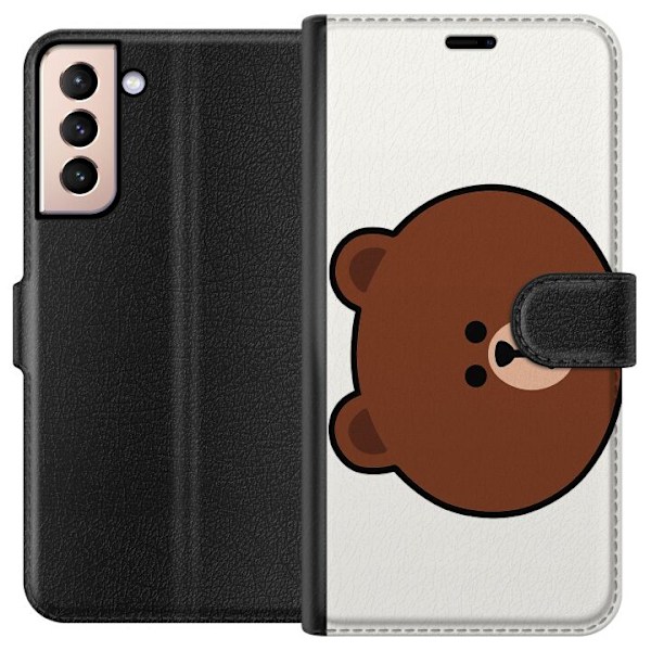 Samsung Galaxy S21 Lompakkokotelo line friends brown