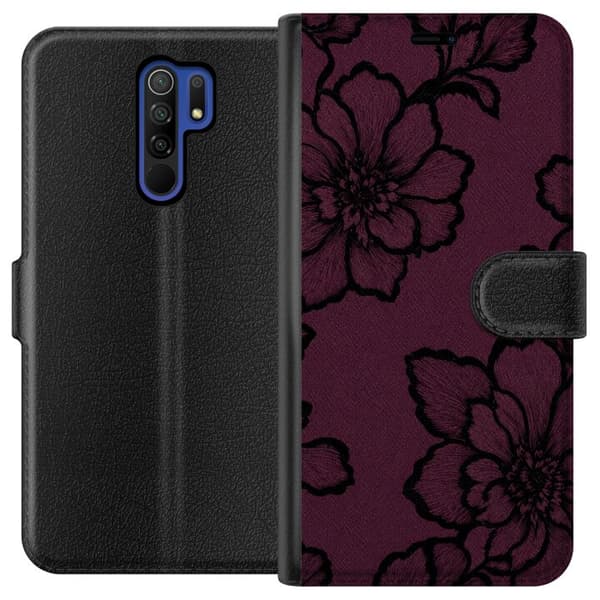 Kompatibel Tegnebogsetui til Xiaomi Redmi 9 Brombærblomst lilla