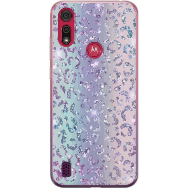 Motorola Moto E6s (2020) Gjennomsiktig deksel Glitter Leopard