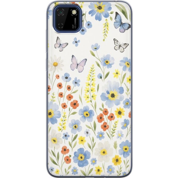 Huawei Y5p Gjennomsiktig deksel Sommerblomster