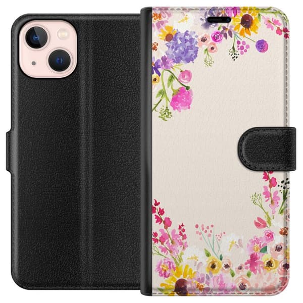 Kompatibelt Lommeboketui til Apple iPhone 13 mini Blommig akvarellram