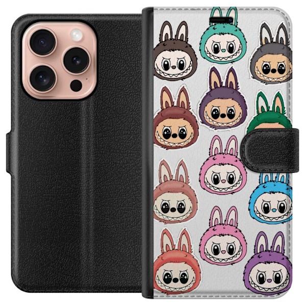 Apple iPhone 16 Pro Lommeboketui Labubu Macaron Monster - Søt