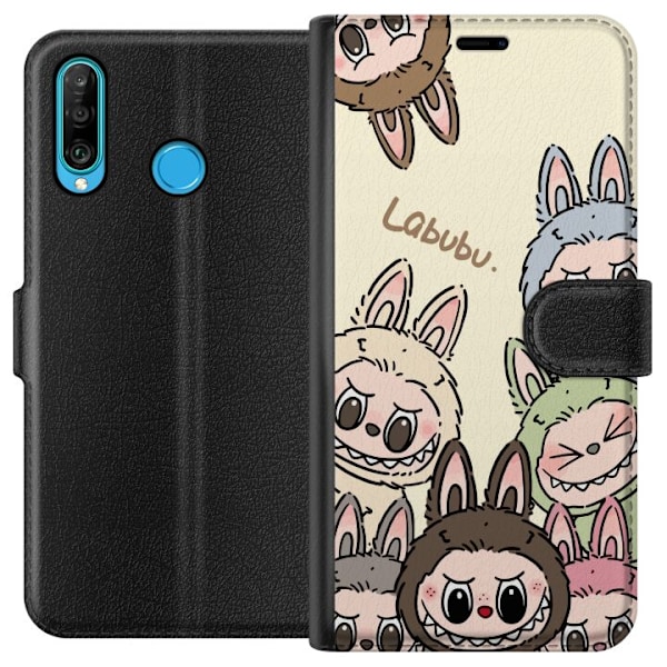 Huawei P30 lite Tegnebogsetui Labubu Pastel Collection