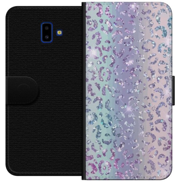 Samsung Galaxy J6+ Plånboksfodral Glitter Leopard
