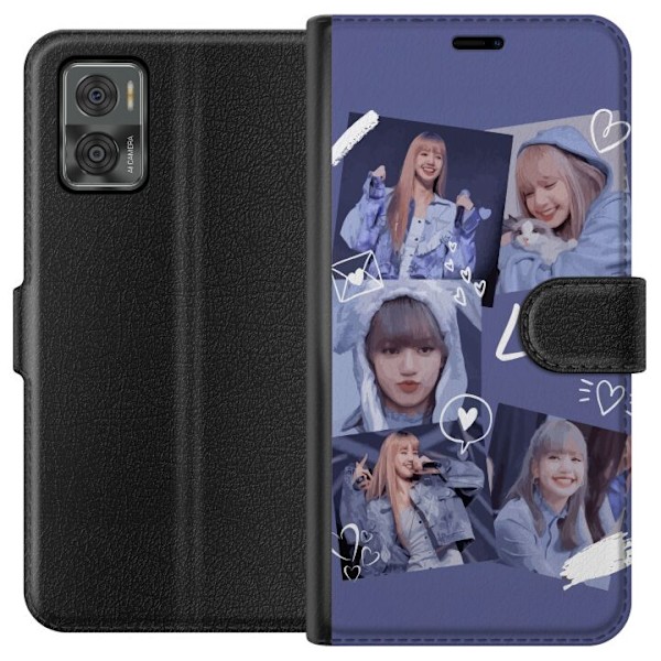 Motorola Moto E22i Tegnebogsetui Lisa Blackpink – Aesthetic K-pop Queen
