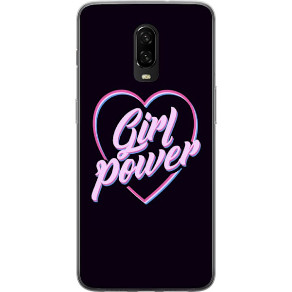 OnePlus 6T Läpinäkyvä kuori Neon tyttövoima