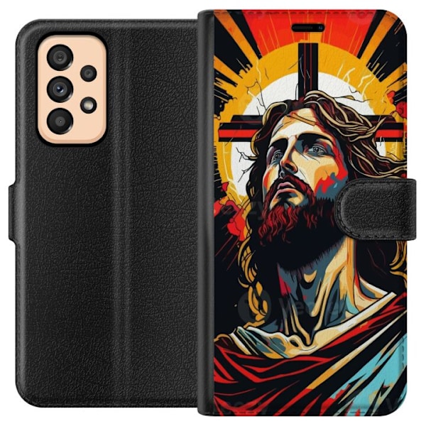 Samsung Galaxy A53 5G Lompakkokotelo Jeesus ja Kortti - uskonn