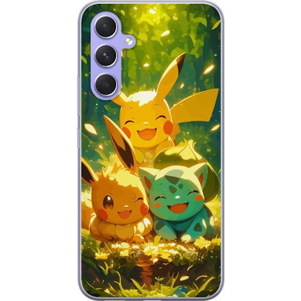 Samsung Galaxy A54 Genomskinligt Skal Pixelmonster spelstil – färgstark design för retroälskande gamers