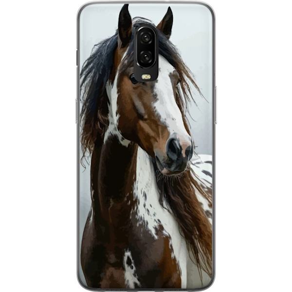 OnePlus 6T Läpinäkyvä kuori Hevonen Eläimet Aihe Graafinen Suunnittelu Luonto Vahva Aihe Suosittu Taide Eläinten Teema Ratsastus