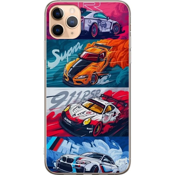 Apple iPhone 11 Pro Max Gennemsigtig cover Hurtige Biler - Teg