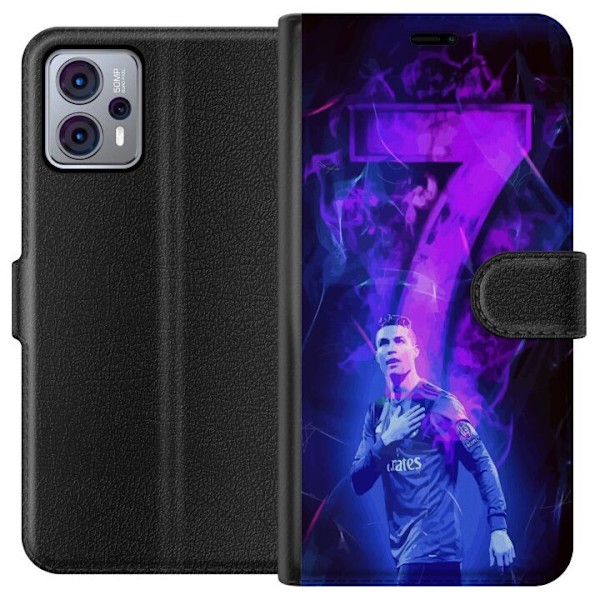 Motorola Moto G23 Tegnebogsetui Ronaldo 7 - Fodboldlegende i Handling for Fans