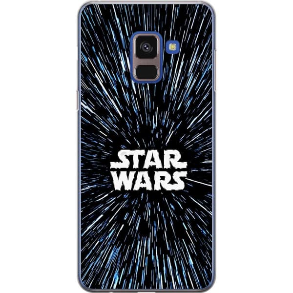 Kompatibel Mobilcover til Samsung Galaxy A8 (2018) Star Wars-logo med hyperspace-stjerner i ikonisk sci-fi-design sort