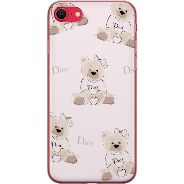 Apple iPhone SE (2022) Gennemsigtig cover Teddy Dior Vibes - luksuriøs bamse i modetil