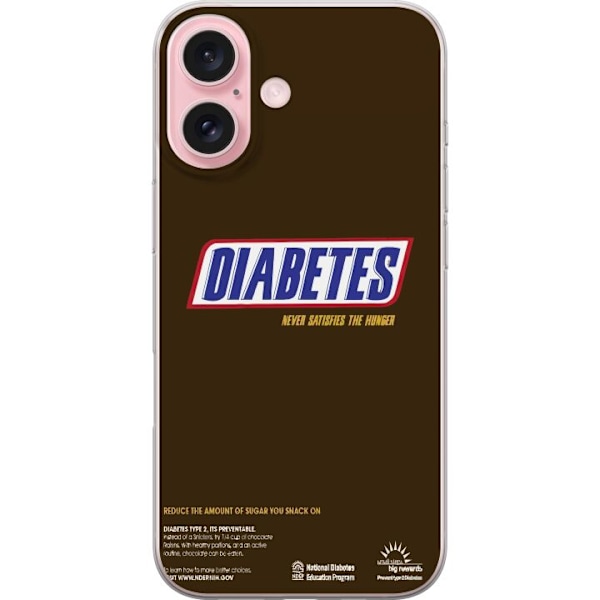 Apple iPhone 16 Gennemsigtig cover Diabetes Snickers