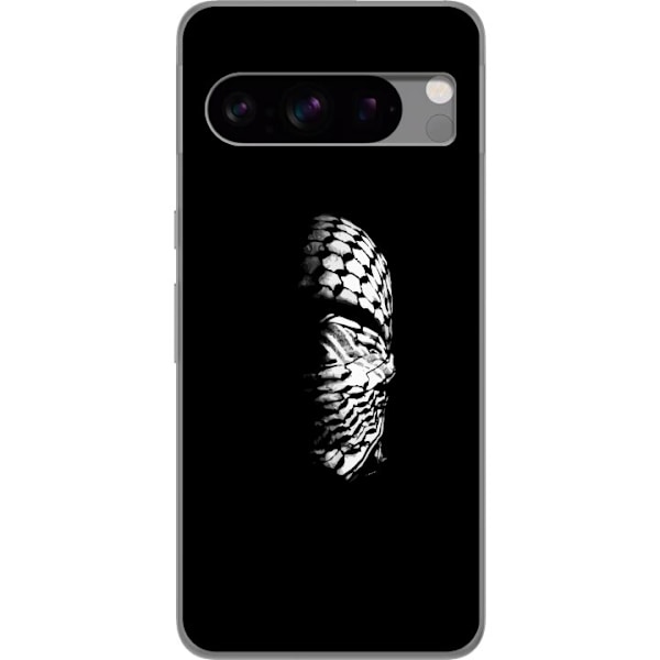 Google Pixel 8 Pro Gennemsigtig cover Keffiyeh-mønster - klassisk sort-hvid palæstinensisk tørklæde med kulturel betydning