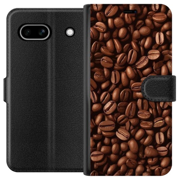 Kompatibelt Plånboksfodral till Google Pixel 7a Kaffebönor närbild brun
