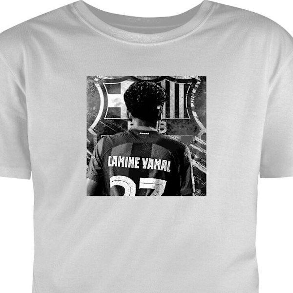 Børne T-shirt | Behagelig T-shirt til Børn Lamine Yamal grå 3-4 År