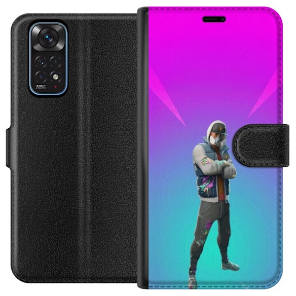 Xiaomi Redmi Note 11 Tegnebogsetui sort ridder fortnite