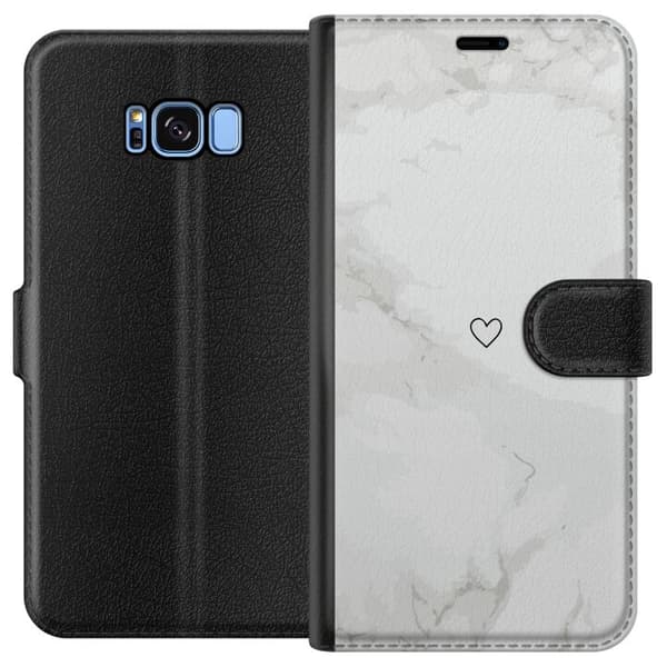 Kompatibelt Lommeboketui til Samsung Galaxy S8 Marmor Hjerte