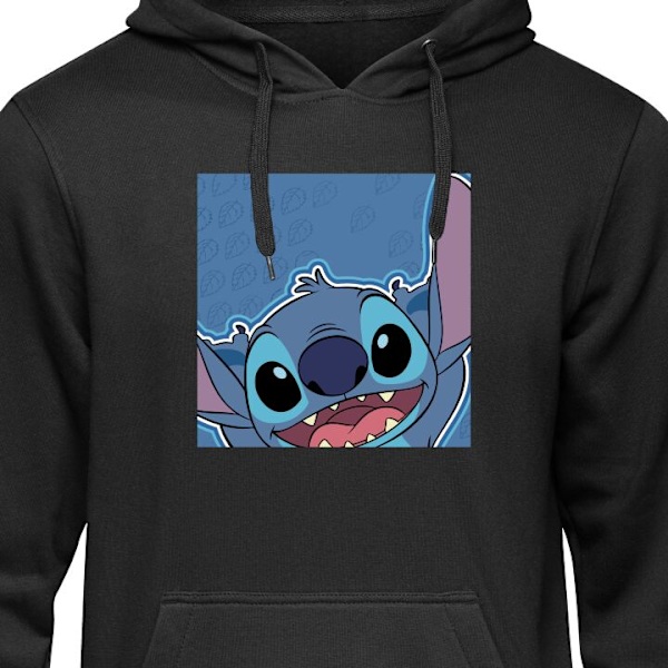 Barn-Hoodie | Mjuk Huvtröja för Barn Stitch Hello svart 9-11 År