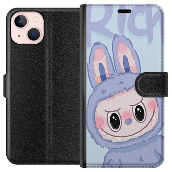 Apple iPhone 13 mini Lompakkokotelo Sininen Jänis Labubu