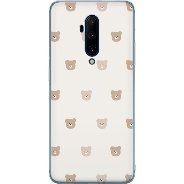 OnePlus 7T Pro Läpinäkyvä kuori Teddy-tausta - söpöt teddykarhut pehmeällä taustalla