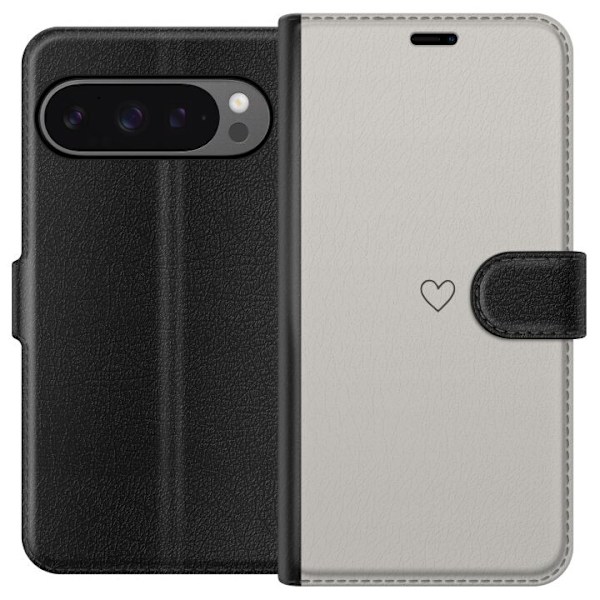 Google Pixel 9 Pro XL Lompakkokotelo Sydän Beige