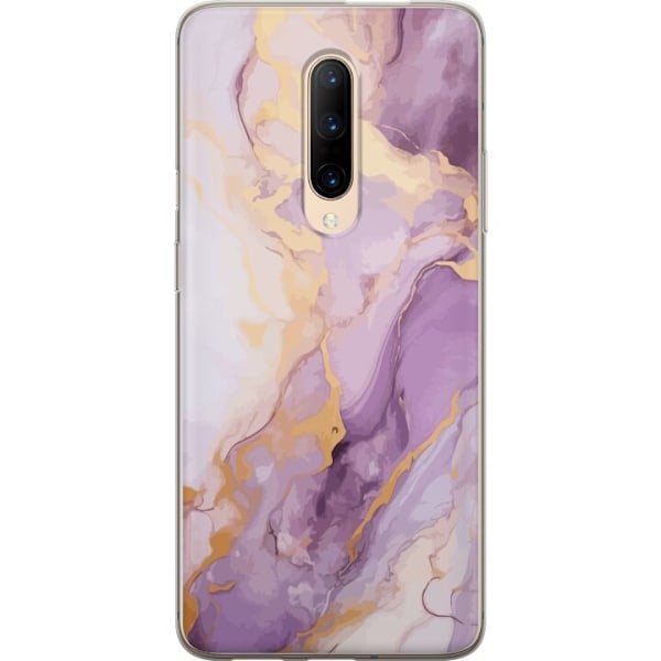 OnePlus 7 Pro Genomskinligt Skal Marmor Lila Guld