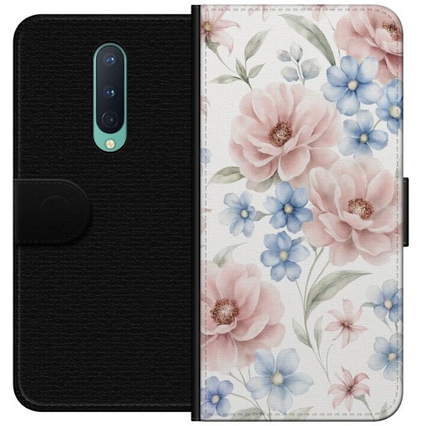 OnePlus 8 Tegnebogsetui Romantiske blomster