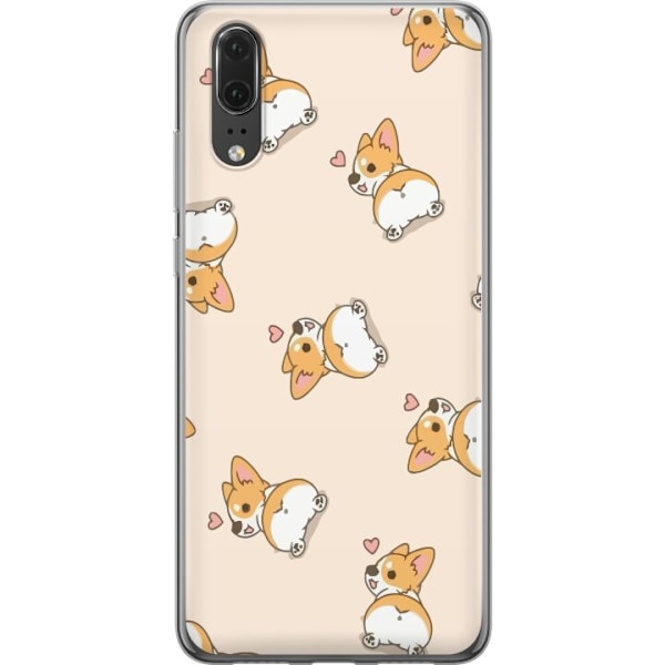 Huawei P20 Gennemsigtig cover Sød Hund