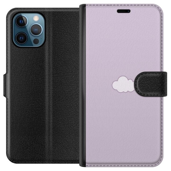Apple iPhone 12 Pro Plånboksfodral Lila Moln – minimalistiskt moln på lila bakgrund