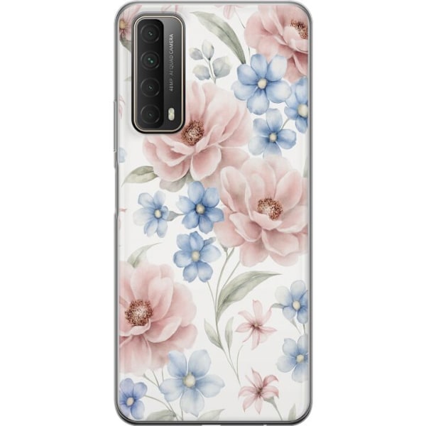 Huawei P smart 2021 Gjennomsiktig deksel Romantiske blomster