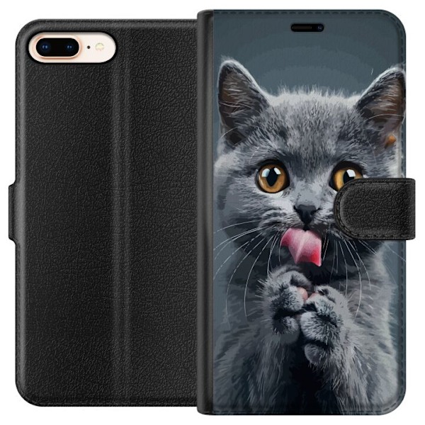 Apple iPhone 8 Plus Plånboksfodral Katt