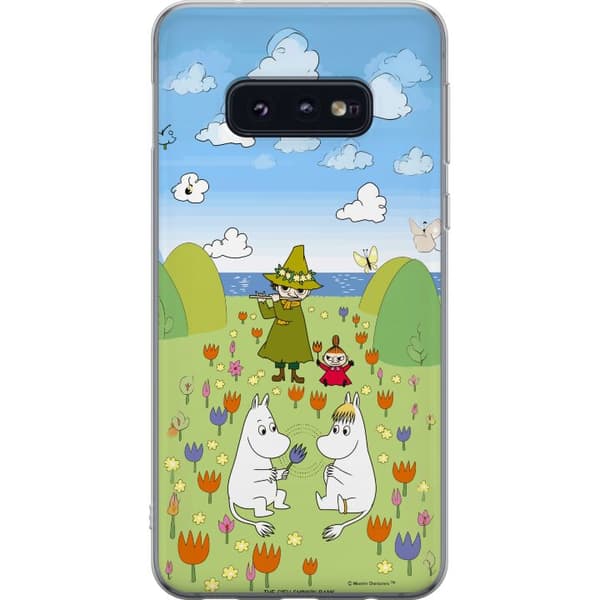 Kompatibelt Mobildeksel til Samsung Galaxy S10e Mumin i blomsteräng grønn