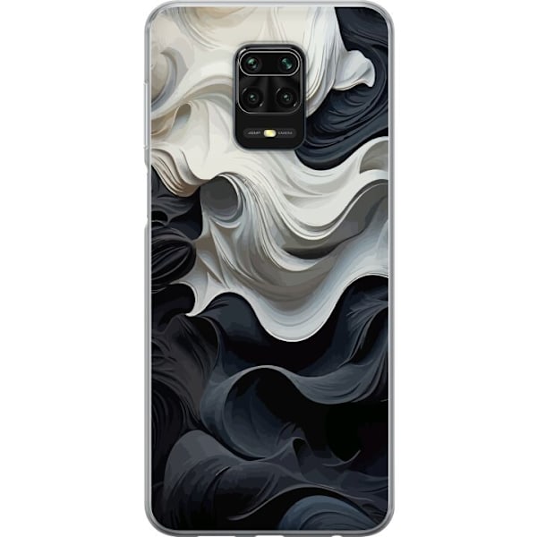 Xiaomi Redmi Note 9S Läpinäkyvä kuori Silkki Musta/Valkoine