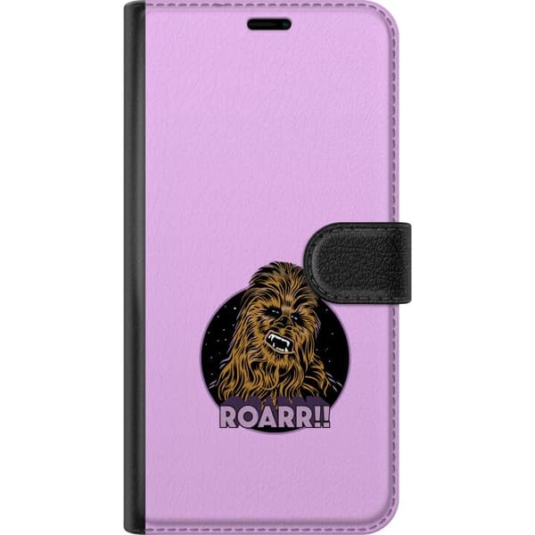 Kompatibel Tegnebogsetui til Xiaomi Redmi Note 11 Pro 5G Brølende behåret rumfigur med tekst og sort stjernehimmelbaggrund mod rosa, retroinspireret pink