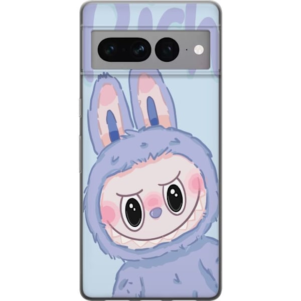 Google Pixel 7 Pro Läpinäkyvä kuori Sininen Jänis Labubu